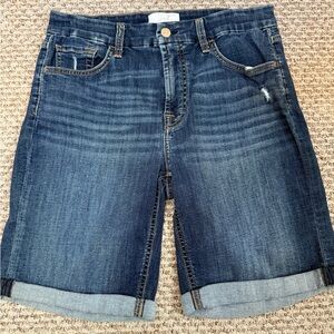 Dark Blue Denim Women's Bermudas